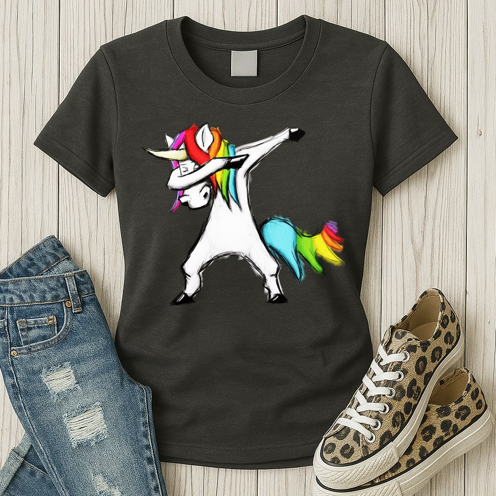 Dabbing Unicorn Womens T-Shirt