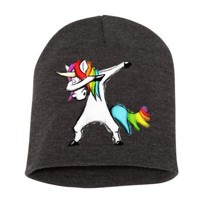 Dabbing Unicorn Short Acrylic Beanie