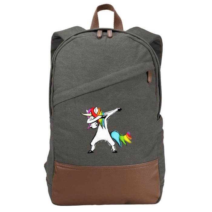 Dabbing Unicorn Cotton Canvas Backpack