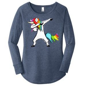 Dabbing Unicorn Women's Perfect Tri Tunic Long Sleeve Shirt