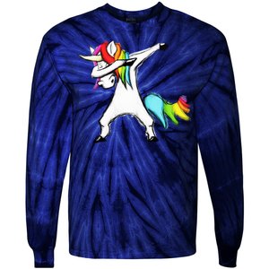 Dabbing Unicorn Tie-Dye Long Sleeve Shirt