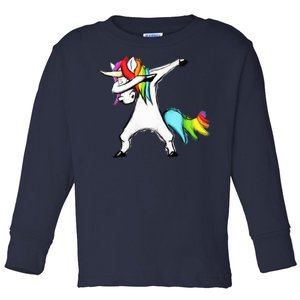 Dabbing Unicorn Toddler Long Sleeve Shirt