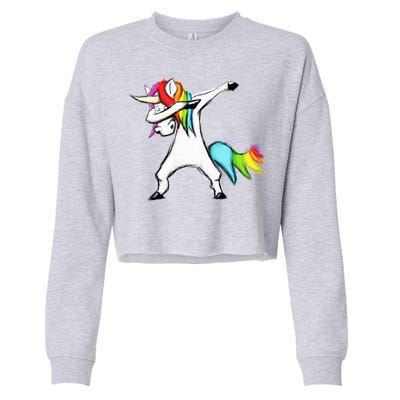 Dabbing Unicorn Cropped Pullover Crew