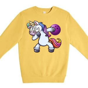 Dabbing Unicorn Bowling  Premium Crewneck Sweatshirt