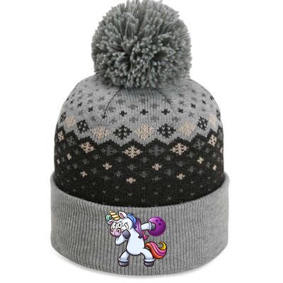 Dabbing Unicorn Bowling  The Baniff Cuffed Pom Beanie