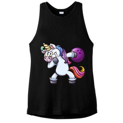 Dabbing Unicorn Bowling  Ladies PosiCharge Tri-Blend Wicking Tank