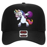 Dabbing Unicorn Bowling  High Crown Mesh Back Trucker Hat