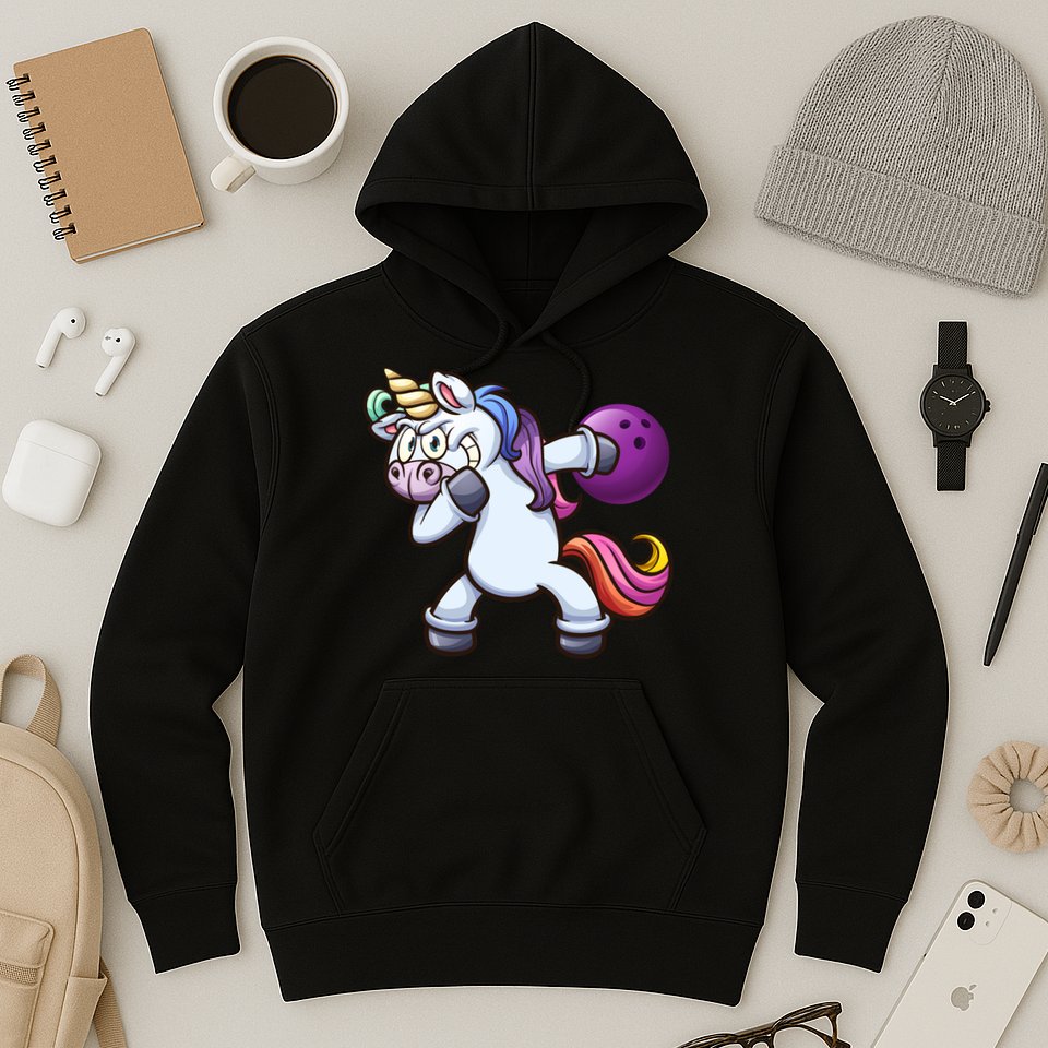 Dabbing Unicorn Bowling  Hoodie