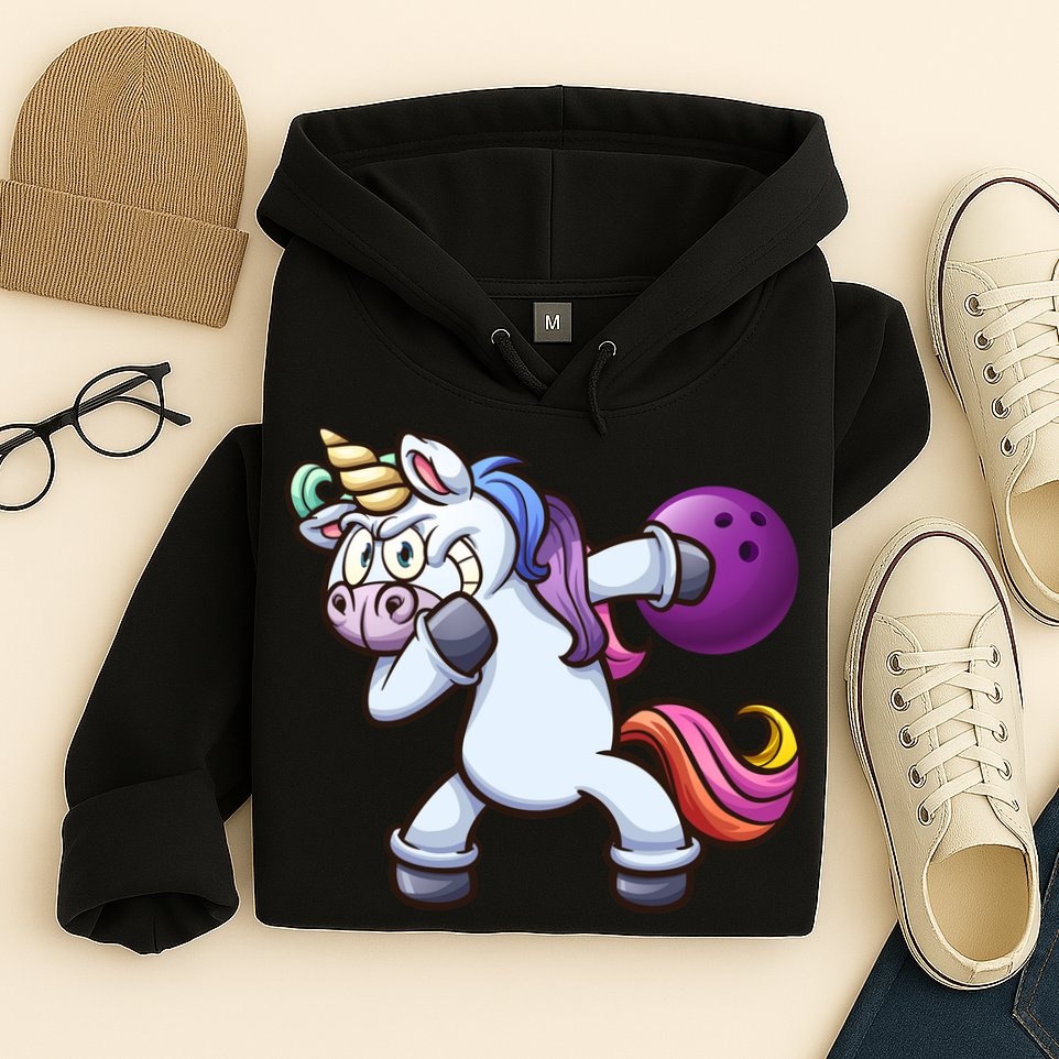Dabbing Unicorn Bowling  Hoodie