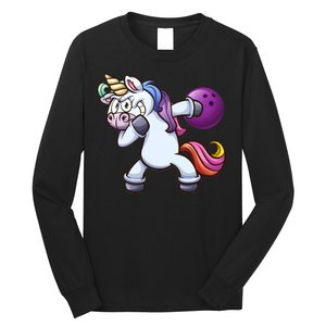 Dabbing Unicorn Bowling  Long Sleeve Shirt