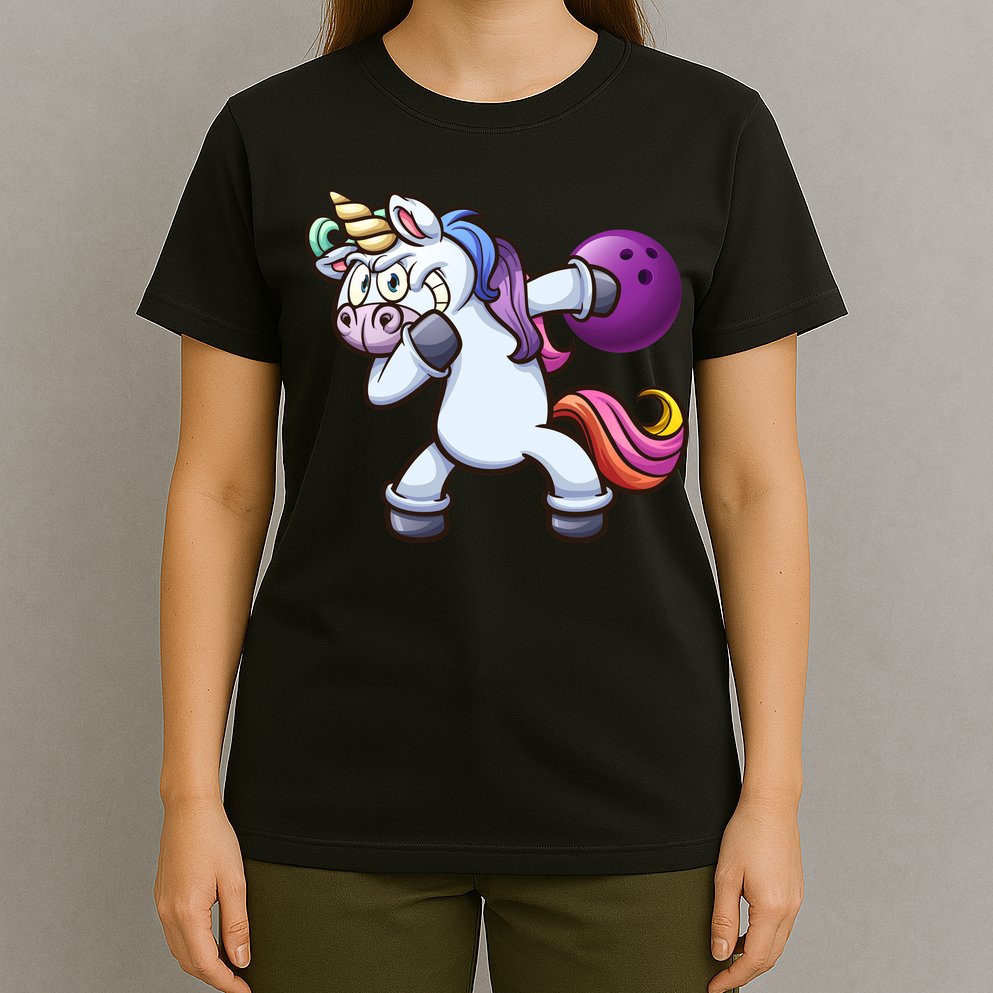Dabbing Unicorn Bowling  T-Shirt