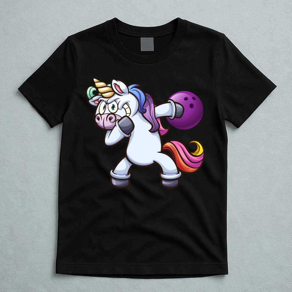 Dabbing Unicorn Bowling  T-Shirt
