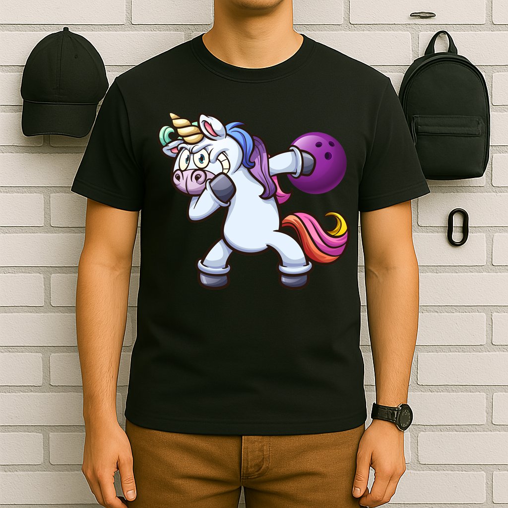 Dabbing Unicorn Bowling  T-Shirt
