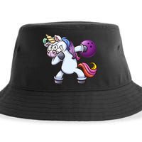 Dabbing Unicorn Bowling  Sustainable Bucket Hat