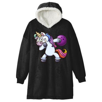 Dabbing Unicorn Bowling  Hooded Wearable Blanket