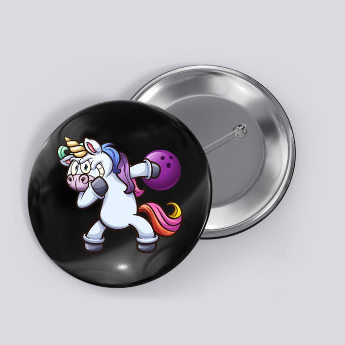 Dabbing Unicorn Bowling  Button