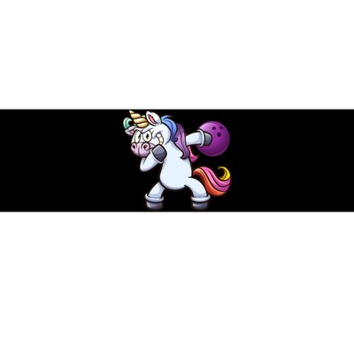 Dabbing Unicorn Bowling  Bumper Sticker