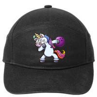 Dabbing Unicorn Bowling  7-Panel Snapback Hat