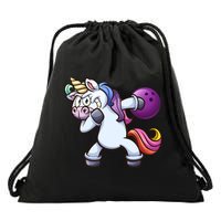 Dabbing Unicorn Bowling  Drawstring Bag