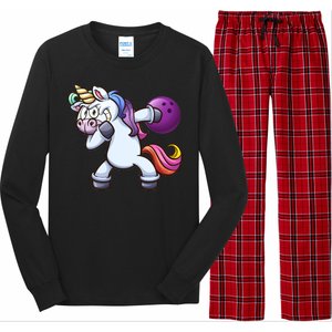 Dabbing Unicorn Bowling  Long Sleeve Pajama Set