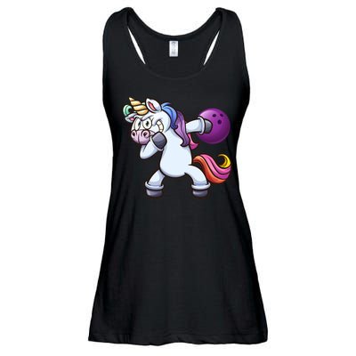 Dabbing Unicorn Bowling  Ladies Essential Flowy Tank