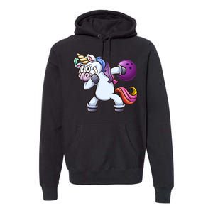 Dabbing Unicorn Bowling  Premium Hoodie