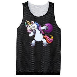 Dabbing Unicorn Bowling  Mesh Reversible Basketball Jersey Tank