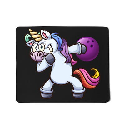 Dabbing Unicorn Bowling  Mousepad