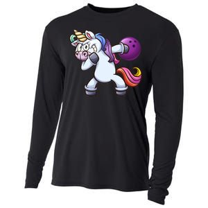 Dabbing Unicorn Bowling  Cooling Performance Long Sleeve Crew