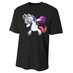 Dabbing Unicorn Bowling  Performance Sprint T-Shirt