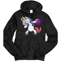 Dabbing Unicorn Bowling  Tie Dye Hoodie