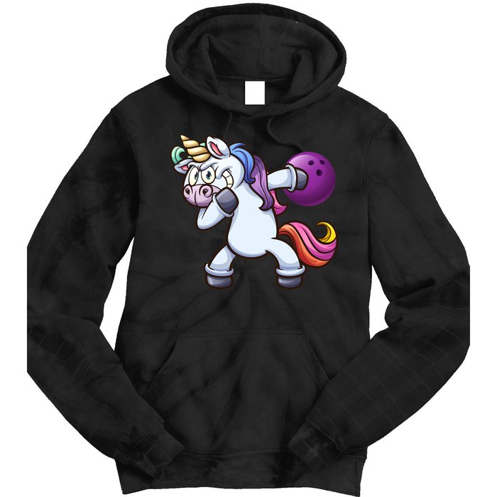 Dabbing Unicorn Bowling  Tie Dye Hoodie