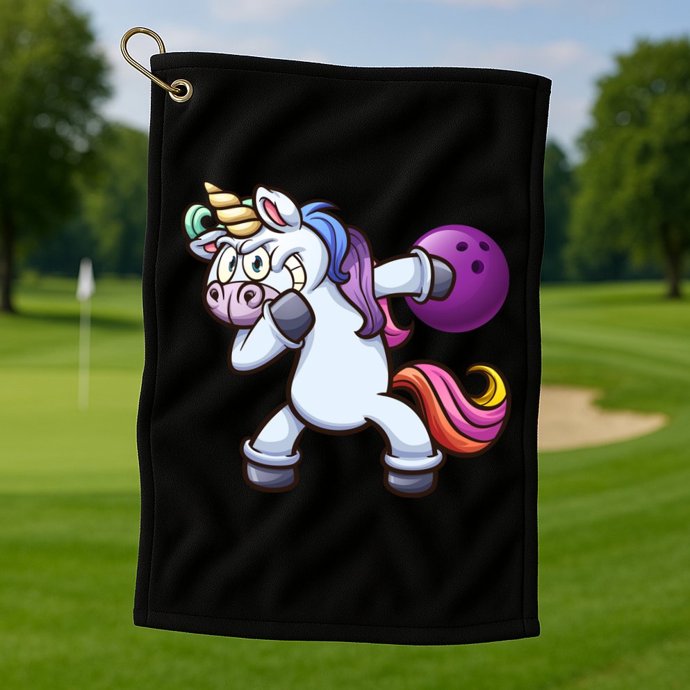 Dabbing Unicorn Bowling  Golf Towel