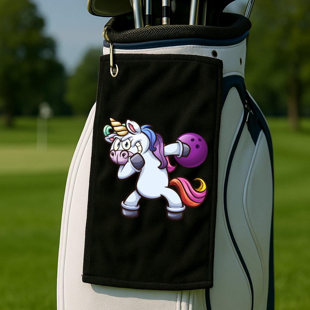 Dabbing Unicorn Bowling  Golf Towel