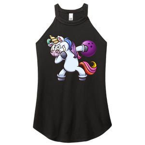 Dabbing Unicorn Bowling  Women’s Perfect Tri Rocker Tank