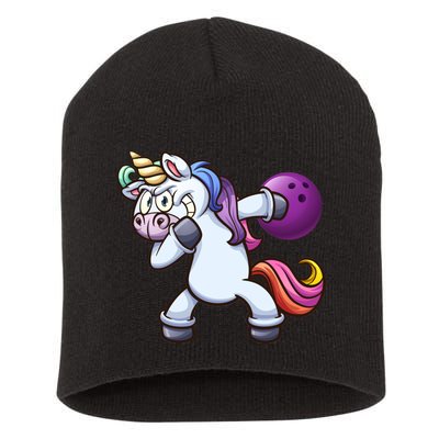 Dabbing Unicorn Bowling  Short Acrylic Beanie