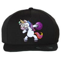 Dabbing Unicorn Bowling  Wool Snapback Cap