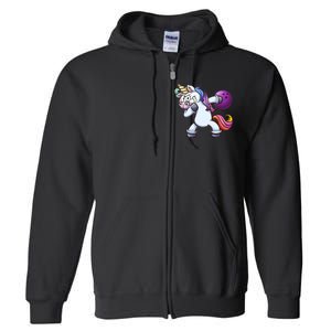 Dabbing Unicorn Bowling  Full Zip Hoodie