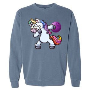 Dabbing Unicorn Bowling  Garment-Dyed Sweatshirt