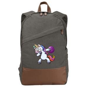 Dabbing Unicorn Bowling  Cotton Canvas Backpack