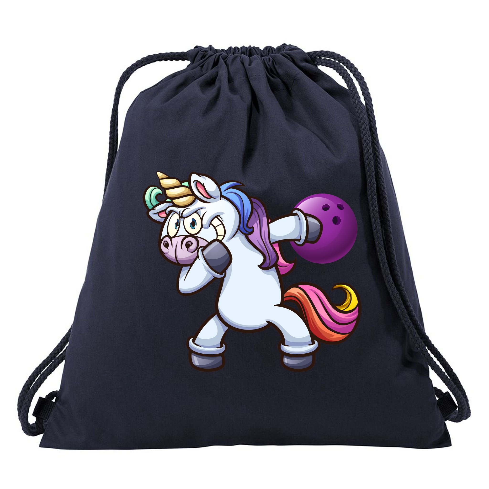 Dabbing Unicorn Bowling Drawstring Bag TeeShirtPalace