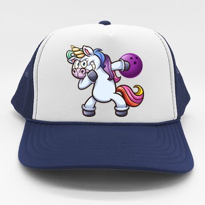 Dabbing Unicorn Bowling  Trucker Hat