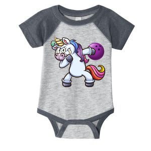 Dabbing Unicorn Bowling  Infant Baby Jersey Bodysuit