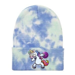 Dabbing Unicorn Bowling  Tie Dye 12in Knit Beanie