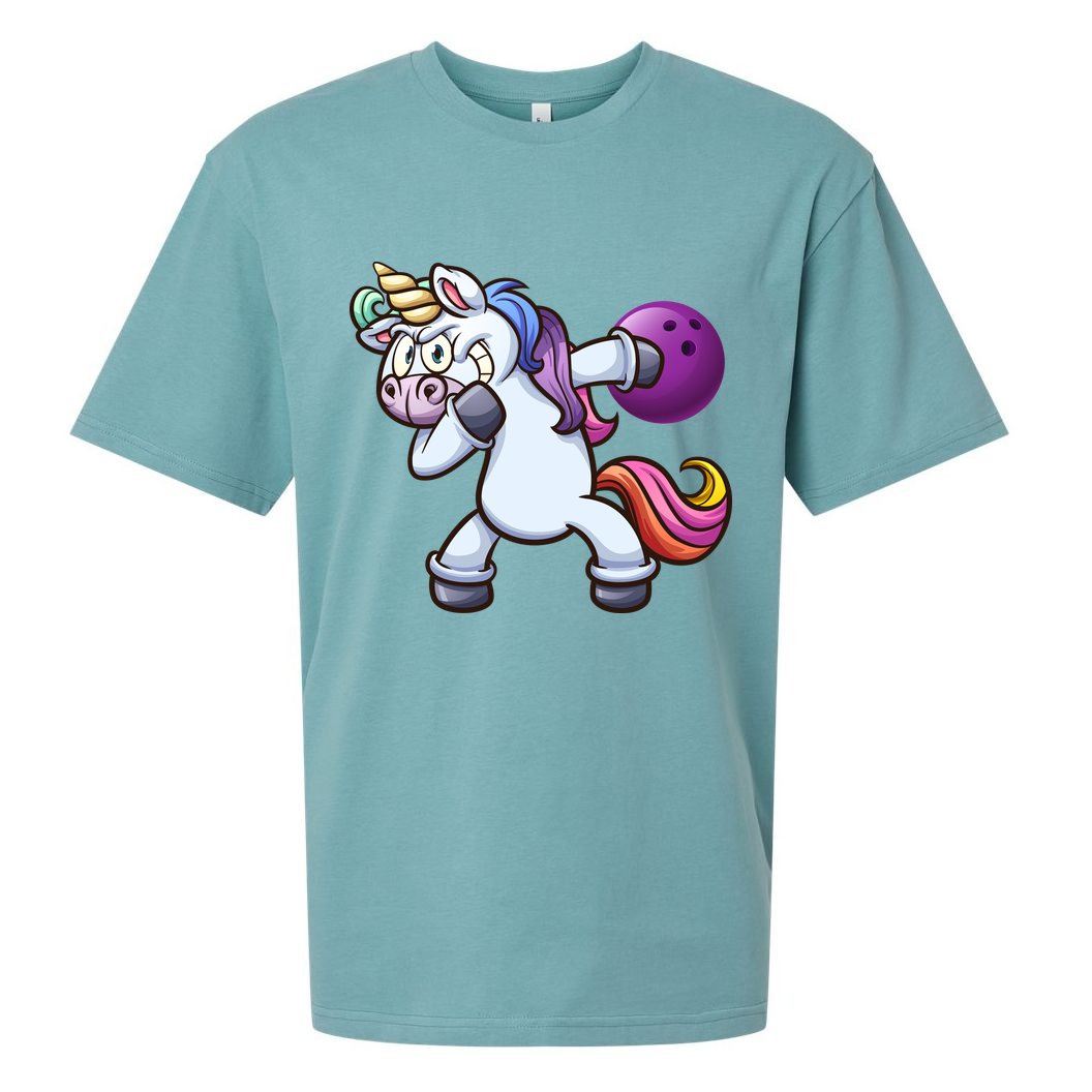 Dabbing Unicorn Bowling  Sueded Cloud Jersey T-Shirt
