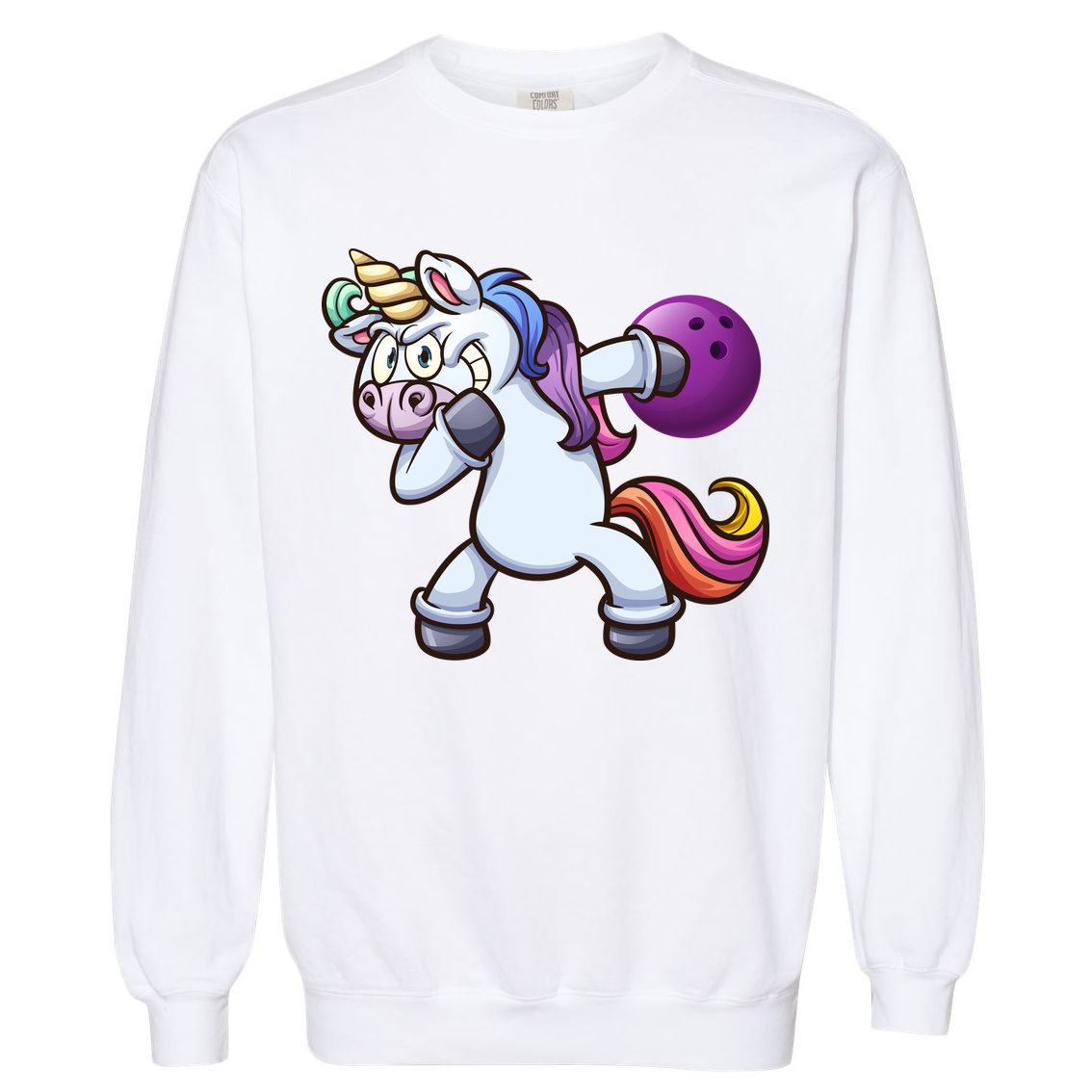 Dabbing Unicorn Bowling  Garment-Dyed Sweatshirt