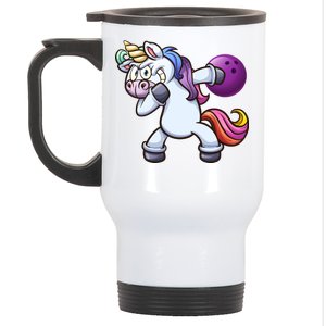 Dabbing Unicorn Bowling  Stainless Steel Travel Mug