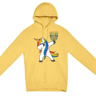 Dabbing Unicorn Hanukkah Premium Pullover Hoodie