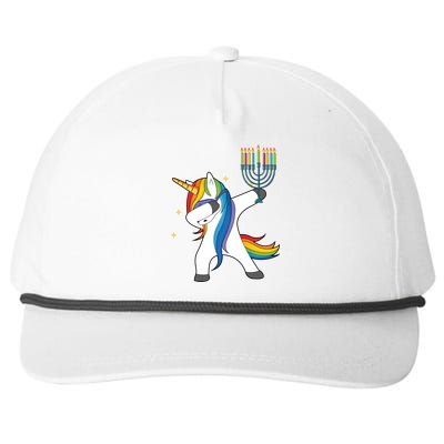 Dabbing Unicorn Hanukkah Snapback Five-Panel Rope Hat