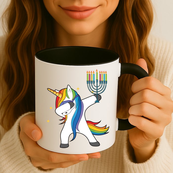 Dabbing Unicorn Hanukkah Mug